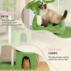 Karl Home 36 Inch Green Cat Tree With Leaves Multi-level Cat Tower With Scratching Post Condo -BlueBuffalo Sales Store GUEST 41389d8f 7e03 4e36 90cc ac196230af5f