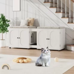 Cat Litter Box Enclosure With Removable Tray, Storage Cabinet & Easy Entry For A Tidy, Odor-Free Home -BlueBuffalo Sales Store GUEST 4149a31f 1191 44c2 ab3b c3eefde61fc4