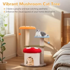 Tangkula Cute Mushroom Cat Tree 35" Tall Cat Tower W/ Sisal Scratching Posts Cat Condo -BlueBuffalo Sales Store GUEST 4183da93 fa87 4429 944a ba1ae055a88c