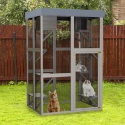 Kumasinova 62.6"/70.5" Outdoor Catio Enclosure With UVproof Roof ,Large Cat House With 6/5 Platforms&2 Nap Rooms,Cat Playpen Shelter For Multiple Cats -BlueBuffalo Sales Store GUEST 41bec689 5f6f 4af1 a12f acf3ed761f45