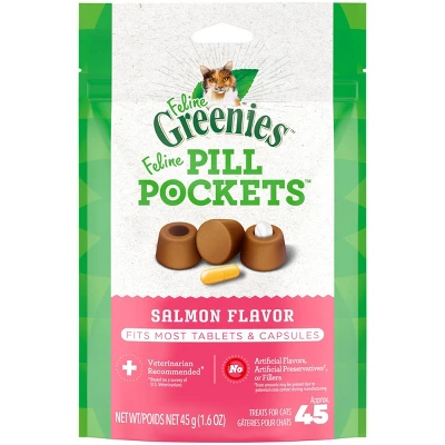 Greenies Feline Pill Pockets Salmon Cat Treats 7 Greenies Feline Pill Pockets Salmon Cat Treats - Image 7