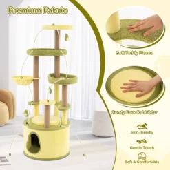 Tangkula Large Avocado Cat Tree Multi-level Cat Tower W/ Large Private Condo Fun Pompoms -BlueBuffalo Sales Store GUEST 4264ac97 8519 49dc 9a57 a9f1f3e0aa77