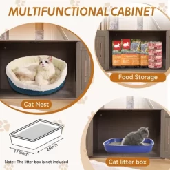 All-in-One Cat Furniture With Flush Nest，Cat Tree With Litter Box Enclosure，Space Capsule And Sisal Rope For Living Room, Grey -BlueBuffalo Sales Store GUEST 42bbcaa8 1f04 4963 a10c 4e21645ffdde