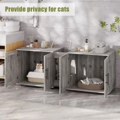 Cat Litter Box Enclosure Furniture For 2 Cats,Hiddden Cat Litter Box Enclosure Furniture 3-IN-1 Wooden Cat Litter Cabinet W/Barn Door&Double Rooms -BlueBuffalo Sales Store GUEST 42fc198f 5515 47ee 8b89 39c751ead293 1