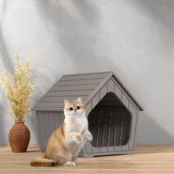 SEVOBAL Pet Crates And Houses Small Wooden Cat House Cozy Sturdy Easy Assembly No Tools Needed For Living Room Bedroom, Brown, 23.43"*22.64"*22.8" 8 SEVOBAL Pet Crates And Houses Small Wooden Cat House Cozy Sturdy Easy Assembly No Tools Needed For Living Room Bedroom, Brown, 23.43"*22.64"*22.8" -BlueBuffalo Sales Store GUEST 4309ae4a 3ecc 415f 9d6d b7d3785a7de4