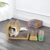 THE LICKER STORE Kazoku Modern Cardboard 5-in-1 Family Cat Cave Scratcher With Catnip And Pull-Out Design