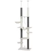 FURNIinspire Pet Tower Cat Tree, Cat Tower Cat Condo Cat Climbing Tower Cat Tree Tower For Indoor Cats Large, White, 17.3"*23.6"*100.4"