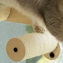 Mewoofun Pet Beds Cat Wall Shelves Wall Mounted Steinway Cat Step Double Cat Furniture Climbing Frame With Suction Cup, Brown, 14.96"*7.28"*4.72"