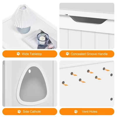 Yaheetech Wooden Hidden Cat Litter Box Side Table With Divider 3 Yaheetech Wooden Hidden Cat Litter Box Side Table With Divider - Image 3