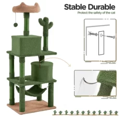 Yaheetech 62.5" H Cat Tree Cat Tower With Natural Sisal For Small- To Medium-sized Cats Green/Brown -BlueBuffalo Sales Store GUEST 4520d2e1 3b5a 43a9 815d 299dbc8fdd2d
