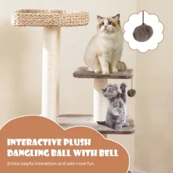 Tangkula 52" Cattail Cat Tower W/ Sisal Scratching Posts Perch Dangling Ball Cat Tree 12 Tangkula 52" Cattail Cat Tower W/ Sisal Scratching Posts Perch Dangling Ball Cat Tree -BlueBuffalo Sales Store GUEST 45451da0 1cac 4baf a2f0 899ce8a8da4c