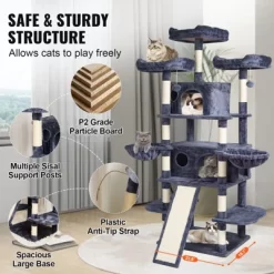 VEVOR Cat Tree For Indoor Cats, 68.5" Cat Tower With 2 Cat Condos, Sisal Scratching Post, Hammocks, Top Perches, Jumping Platforms And Ramp -BlueBuffalo Sales Store GUEST 45e9ee71 cb00 4fe9 bcfc 6c565892b80b