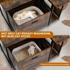 Hidden Litter Box Furniture With Flower Stand Corner Wooden Cat Washroom Pullable Carrying Tray, Pullable Cabinet -BlueBuffalo Sales Store GUEST 45f36cab 45eb 4f7a b3d2 afac7871dca8