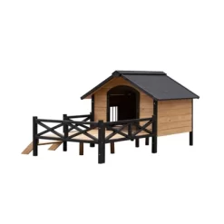 GDFStudio Bessie Modern 67" Wood And Metal Outdoor Dog Kennel With Porch For Large Animal -BlueBuffalo Sales Store GUEST 460e5218 bc7d 4c57 a774 8ab842ed2dcb