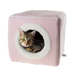 Cat House - Indoor Bed With Removable Foam Cushion - Cat Cave For Puppies, Rabbits, Guinea Pigs, Hedgehogs, And Other Small Animals By PETMAKER (Pink) -BlueBuffalo Sales Store GUEST 463890b4 5225 4832 8a9f 98bf8e90fffc