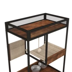 Lyngins Cat Tree With Litter Box Enclosure,Cat Tower With Cat Cabinet For Indoor Cats,Cat Furniture,Brown -BlueBuffalo Sales Store GUEST 46a363dc ec9a 4795 844d 3fb490b390f2