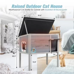 Sevobal Pet Crates And Houses, High Leg Warm Cat House With Weatherproof Roof, Durable Crate For Outdoor Or Indoor, Gray, 35.4"*21.6"*32.3" 7 Sevobal Pet Crates And Houses, High Leg Warm Cat House With Weatherproof Roof, Durable Crate For Outdoor Or Indoor, Gray, 35.4"*21.6"*32.3" -BlueBuffalo Sales Store GUEST 46a545f9 11ff 4b67 a621 d33b9b9a7b28