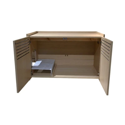 DSVIMOY Modern Wooden Cat House With Scratching Pad, Cat Litter Box Enclosure, Spacious Hidden Cat Litter Box, Brown, 33.46"*21.06"*20.98" 1 DSVIMOY Modern Wooden Cat House With Scratching Pad, Cat Litter Box Enclosure, Spacious Hidden Cat Litter Box, Brown, 33.46"*21.06"*20.98"