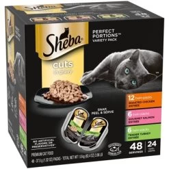 Sheba Perfect Portions Cuts In Gravy Chicken, Salmon & Turkey Entrée Premium Wet Cat Food - 2.6oz/24ct Variety Pack -BlueBuffalo Sales Store GUEST 46e95d01 7795 4923 922c 420fcc1bf9b8