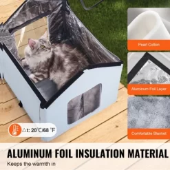 VEVOR Heated Cat House, Outdoor Kitty Shelter With Adjustable Temperature And Timer, 600D Oxford Cloth Foldable Cat Shelter, Blue (Small) -BlueBuffalo Sales Store GUEST 47310cf8 b471 41e2 b3c6 3fe3fee52ea1