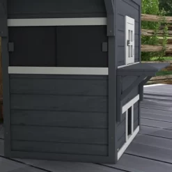 Gulches PawHut 3-Story Cat House Feral Cat Shelter, Outdoor Kitten Condo Jumping Platforms, Dark Gray -BlueBuffalo Sales Store GUEST 47c459fc 338a 425c 88c5 b38351fa0079