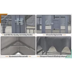 ELJGET 110" Metal Chicken Coop, Outdoor Large Chicken Run Rabbit Pet Playpen With Waterproof Cover For Yard Backyard Farm, Gray -BlueBuffalo Sales Store GUEST 47d3524d 2a6f 4383 834b ee010ce08200