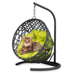 YOOCOZZ Indoor Cat Swing Bed With Stand & Cushion, Rattan Wicker Appearance, For Cats, Small Dogs And Small Animals-Green -BlueBuffalo Sales Store GUEST 47ffc850 5f08 4bf1 9bcb 3db0fd77c270