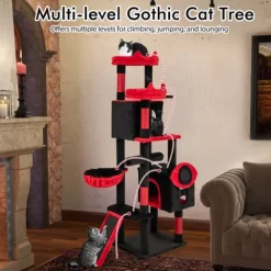 Costway Gothic Cat Tree For Indoor Cats With 2 Cat Condos & 2 Plush Perches, Dangling Balls -BlueBuffalo Sales Store GUEST 48364670 2062 4a59 b01f 13fa4370c1c0