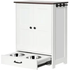 Ridstar Medium Sized Dog Food Storage Cabinet With Hidden Dog Bowls, Adjustable Panel & Hooks-White -BlueBuffalo Sales Store GUEST 4896288f 9868 490d a8be f7a0db1bd7ab