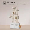 Litter Box Enclosure With Cat Tree Tower And Condo, Hidden Cat Washroom Furniture With Sisal Scratching Post
