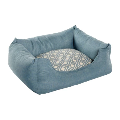 Winn + Willow Cuddler Geometric Dog And Cat Bed - Blue 2 Winn + Willow Cuddler Geometric Dog And Cat Bed - Blue - Image 2