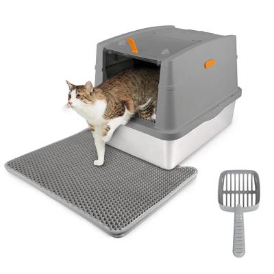 All For Paws Allforpaws Cat Litter Box Hooded Stainless Steel Base 15 All For Paws Allforpaws Cat Litter Box Hooded Stainless Steel Base - Image 15