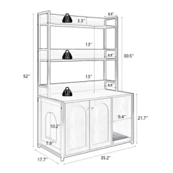 Cat Litter Box Enclosure Furniture, Hidden Litter Box With Scratch Pad Wooden Cat Washroom Storage With 2 Doors And Shelf Cat Cabinet-Brown -BlueBuffalo Sales Store GUEST 4aecb115 0931 4042 9c55 70d506a1df6f