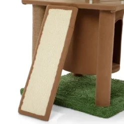 SEVOBAL Pet Tower Cat Tree With Artificial Leaves, Cat Condo And Scratching Post, Modern Cat Furniture, Brown, 19.30"*27.20"*76.80" -BlueBuffalo Sales Store GUEST 4b28f0a6 635c 49b4 88ff d37481dcc83e
