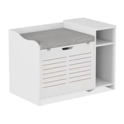 Cat Litter Box Enclosure With Top Opening & Cushion, Wooden Cat Washroom Furniture With Storage – 23" L X 19" W X 16" H, Grey -BlueBuffalo Sales Store GUEST 4b526c0f e822 4e83 a6d8 657f2bb52aed