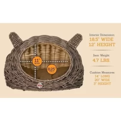 Huntley Pet Rattan Wicker Cat And Dog Shaped Play House Pet Bed With Cushion -BlueBuffalo Sales Store GUEST 4b72814b a49b 4f41 866e 236dfb5c0791