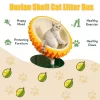 Durian Shape Cat Scratching Bed Cat House - Comfortable Sisal Rope Scratching Board With PVC Plastic Combination