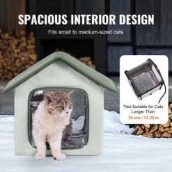 VEVOR Elevated Heated Cat House, Outdoor Kitty Shelter With Adjustable Temperature And Timer, 600D Oxford Cloth Foldable Cat Shelter, Green (Small) -BlueBuffalo Sales Store GUEST 4bfc01a8 2f13 45a7 b09a 78d2f7acc5de