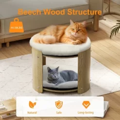 Artloge 2 Tiers Elevated Cat Tower Bed Pet Cat Indoor Furniture House With Beech Wood Frame & Soft Plush Mat -BlueBuffalo Sales Store GUEST 4c5f6311 43a0 442d b248 75a9a6681711