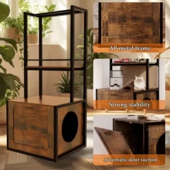 ONWITH 55"Refined Litter Box Enclosure With Storage Shelves And 2 Hanging Clothes Rack -BlueBuffalo Sales Store GUEST 4cc9eb08 345a 455a a069 2ffd1e1f78ec