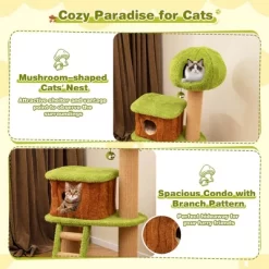 Costway 56" Tall Cat Tower With Mushroom-shaped Nest Condo Climbing Ladder Teasing Ball 17 Costway 56" Tall Cat Tower With Mushroom-shaped Nest Condo Climbing Ladder Teasing Ball -BlueBuffalo Sales Store GUEST 4d4c684c 7345 4293 9616 5cd53c304025