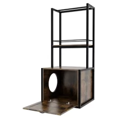 ONWITH 55"Refined Litter Box Enclosure With Storage Shelves And 2 Hanging Clothes Rack -BlueBuffalo Sales Store GUEST 4d4f2991 0834 4b6d b56d 9aad592c6e6d