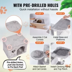 VEVOR Cat Tree For Indoor Cats, 68.5" Cat Tower With 2 Cat Condos, Sisal Scratching Post, Hammocks, Top Perches, Cat Furniture Activity Center 12 VEVOR Cat Tree For Indoor Cats, 68.5" Cat Tower With 2 Cat Condos, Sisal Scratching Post, Hammocks, Top Perches, Cat Furniture Activity Center -BlueBuffalo Sales Store GUEST 4db0ac6b 0ac7 4f07 8133 d89a137fc178