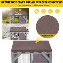 Aivituvin Medium Wooden Outdoor Cat Catio With Wheels| Connecting With Window-AIR22-M -BlueBuffalo Sales Store GUEST 4dcd5240 e578 4567 b2c4 379e96a97fbc