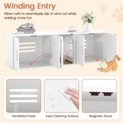 Tangkula 58" Hidden Cat Washroom Furniture W/ Double Rooms Sisal Scratching Mat -BlueBuffalo Sales Store GUEST 4de125c7 1de9 4f5e acb3 738cba464f96