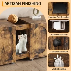Cat Litter Box Enclosure With Removable Tray, Storage Cabinet & Easy Entry For A Tidy, Odor-Free Home -BlueBuffalo Sales Store GUEST 4dfa0d7e 90de 4db3 947e f6ee11e16109