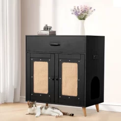 EROMMY Cat Litter Box Enclosure With Drawer, Hidden Litter Box Cabinet With Slot Row, Ventilation For Living Room, Bedroom, Wood -BlueBuffalo Sales Store GUEST 4e5b73d7 4cb1 46a5 861c bc247b0c23f1