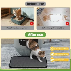Sandinrayli Cat Litter Mat Kitty Litter Trapping Mat Double Layer Waterproof Litter Box Mat For Floor, Grey -BlueBuffalo Sales Store GUEST 4ed25cb5 5b50 4a14 aa09 56d8ecbfed79