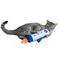 Furhaven Plush Catnip Kicker Cat Toy, Refillable - Rocket