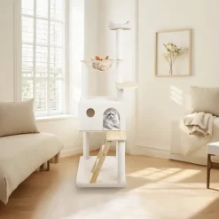 Wood Cat Tree With Large Condo Wood Ladder And Transparent Spacecraft 165cm -BlueBuffalo Sales Store GUEST 50fc6ccf 43b2 4eb6 b872 68a44e4f21e8 1